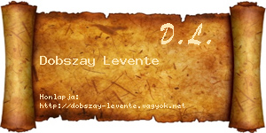 Dobszay Levente névjegykártya